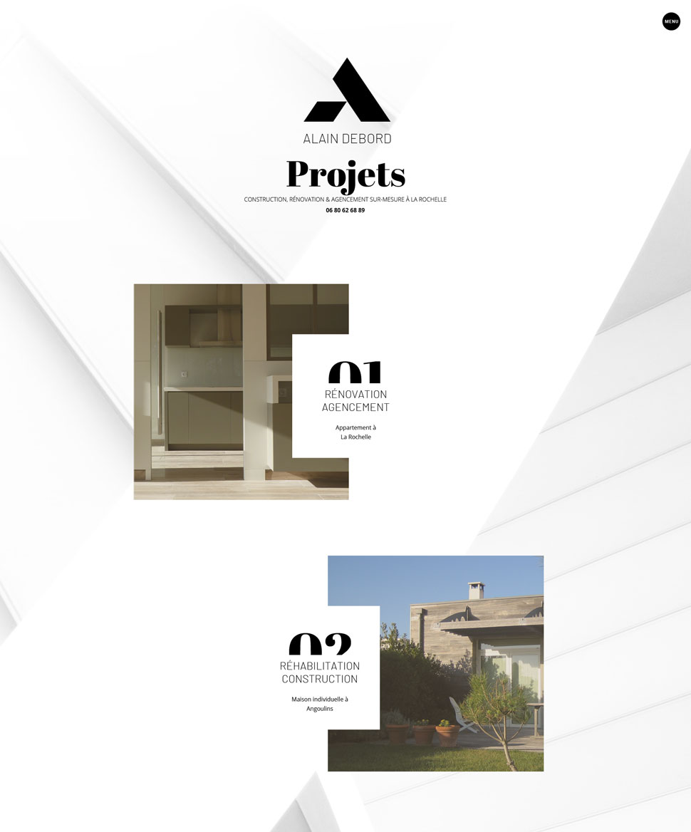 site internet architecte La Rochelle - écran projets d'architecture