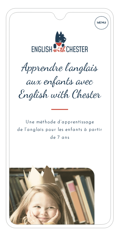 site internet methode anglais sur smartphone - page accueil