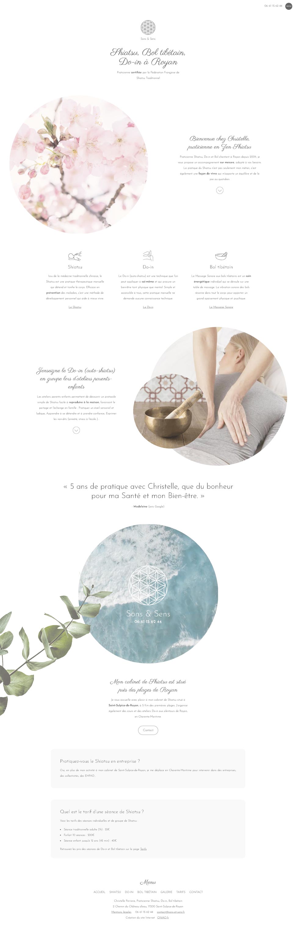 site internet shiatsu royan - page accueil