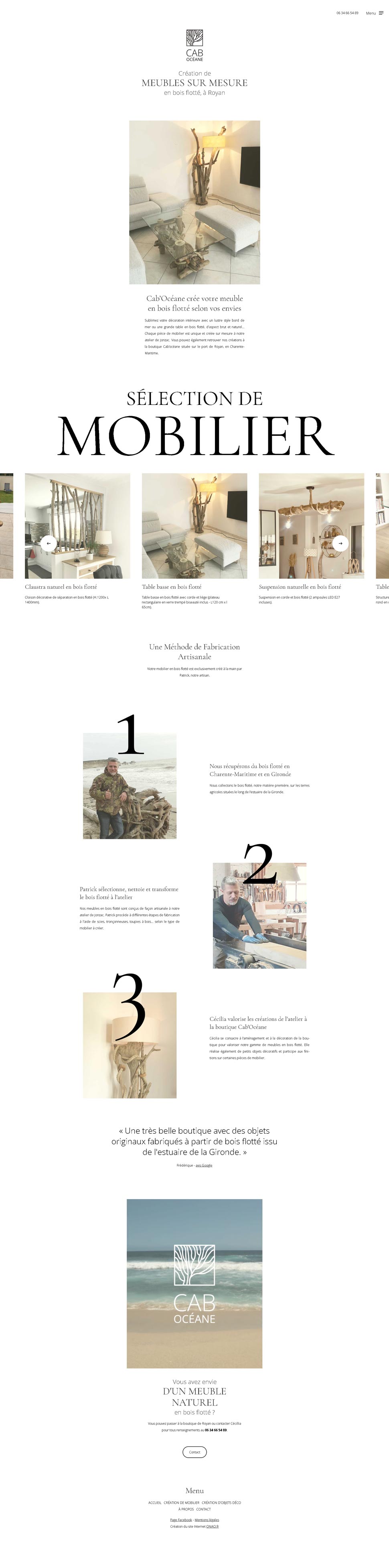 site vitrine caboceane royan - page mobilier bois flotté