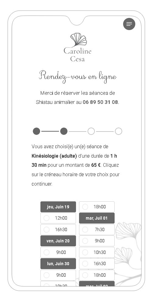 site Wordpress version smartphone - page contact