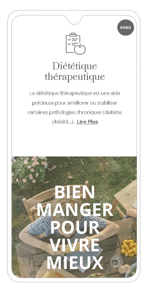 site Wordpress version smartphone - page dietetique-nutritionniste