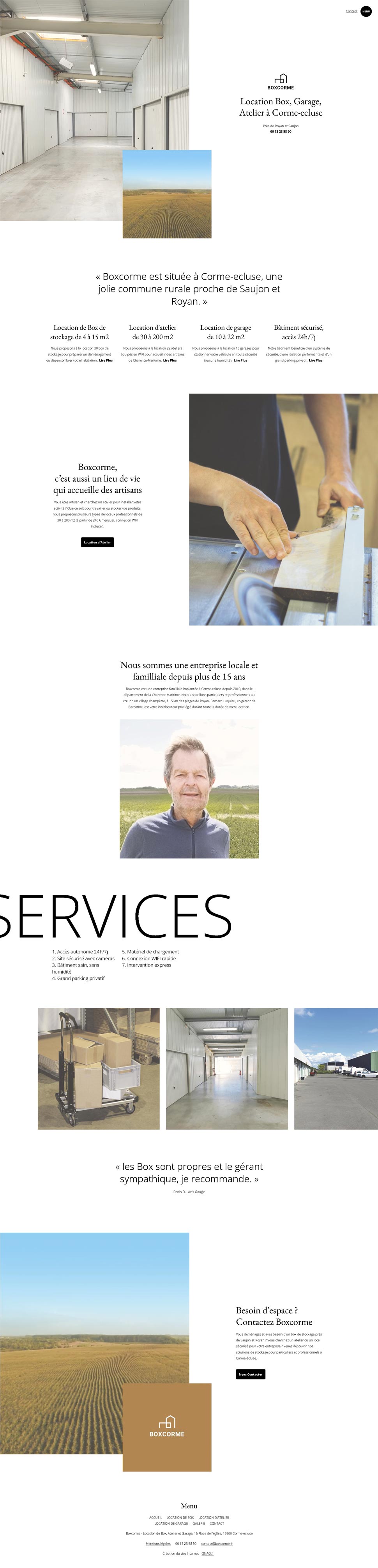 site web location box Saujon - page accueil