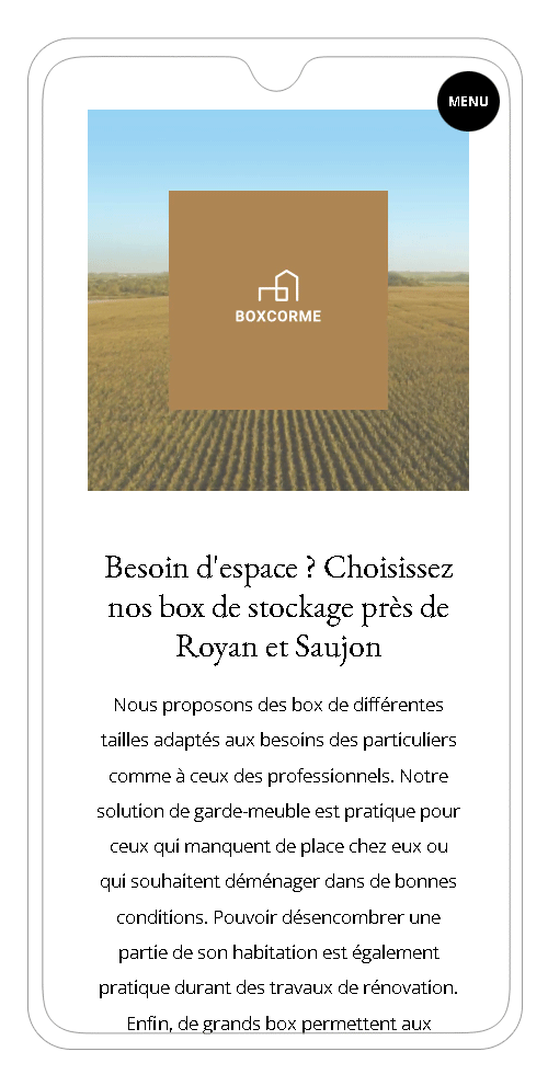 site Wordpress version smartphone - page location box