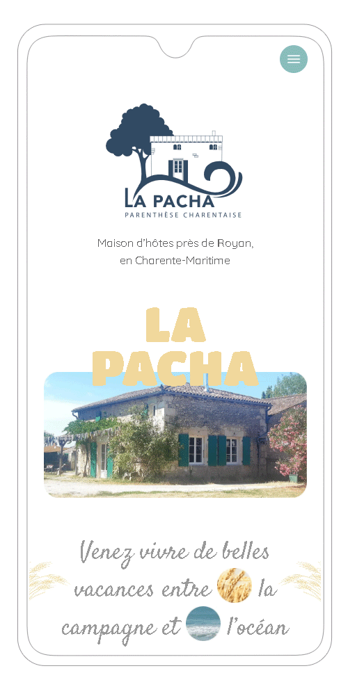 site La Pacha version smartphone - page accueil 