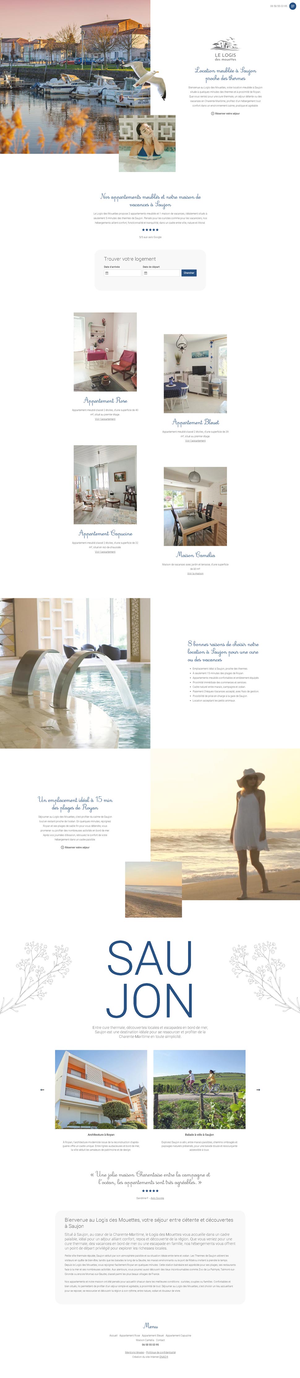 site internet location saisonniere saujon - page accueil