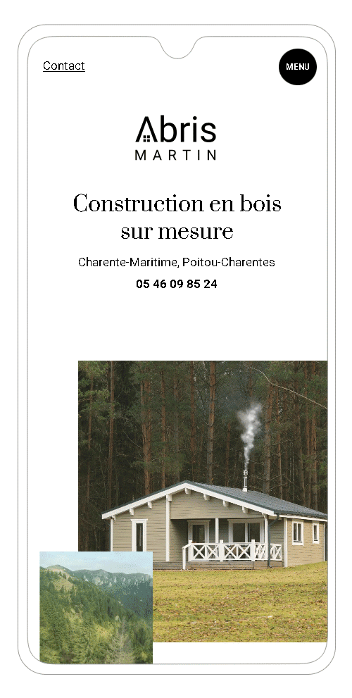 site Abris Martin version smartphone - page accueil 