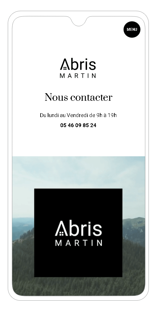 site Abris Martin version smartphone - page contact