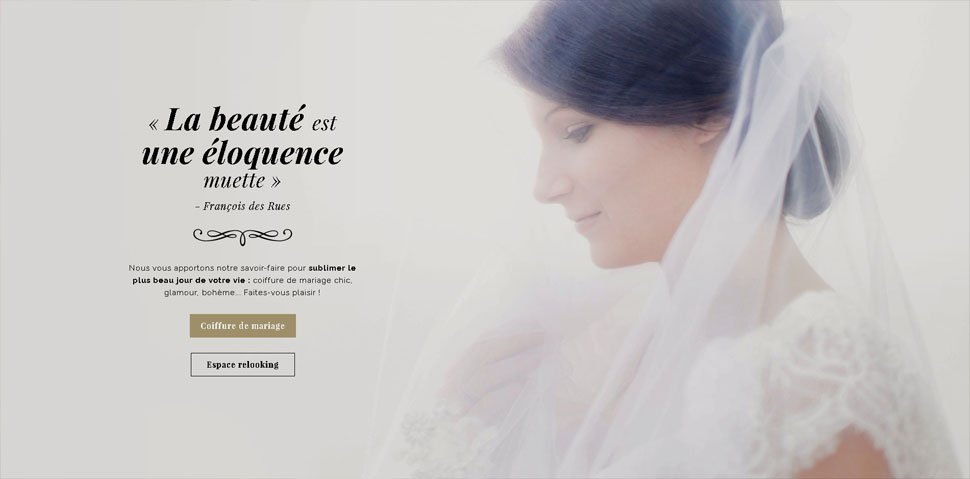 site Internet salon Haute Coiffure Royan - écran coiffure mariage